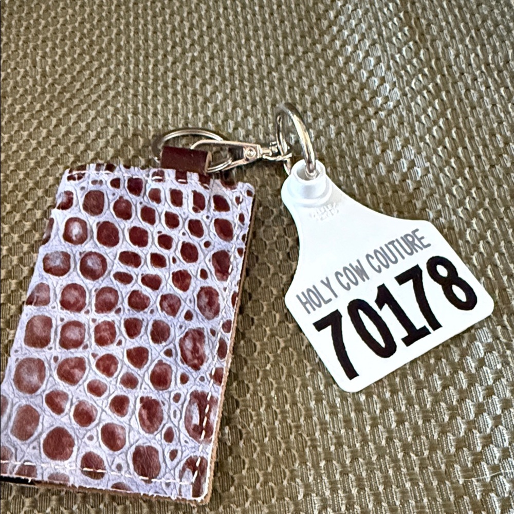 Holy Cow Couture Brown Key & Card Holder